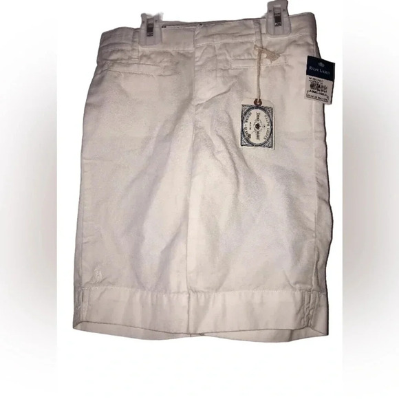 RALPH LAUREN GIRLS WHITE BERMUDA SHORTS SIZE 5 NWT - Picture 1 of 3